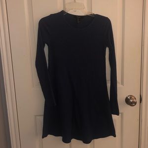 Long sleeve blue dress